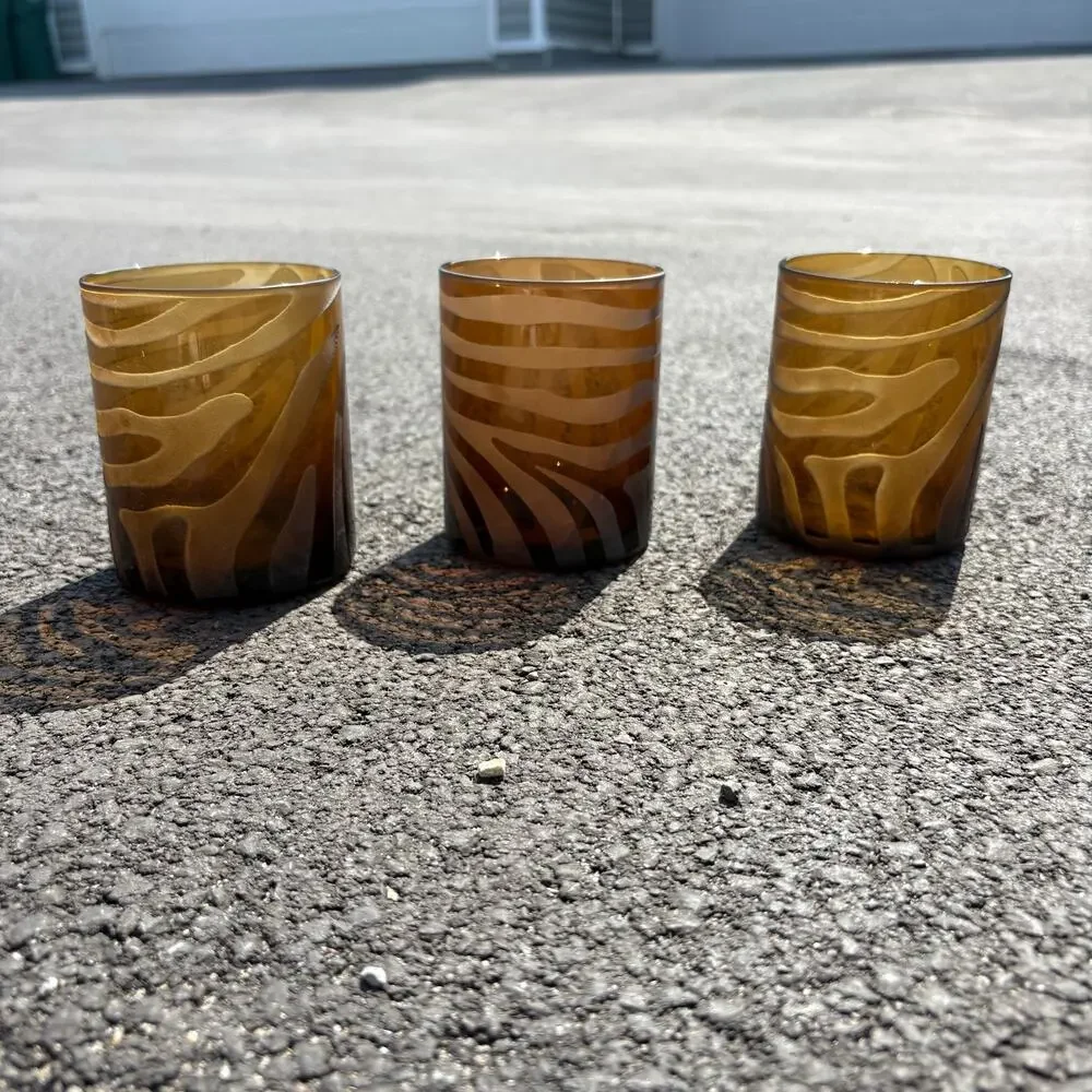 3 zebra print matte brown finish glasses